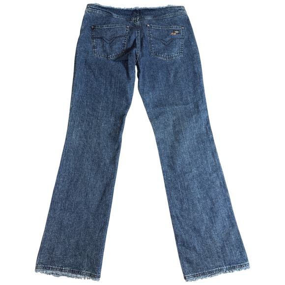 Harley Davidson Women's Jeans Size 30X32 Straight Jean Very Low-Rise Biker Moto - Picture 2 of 5